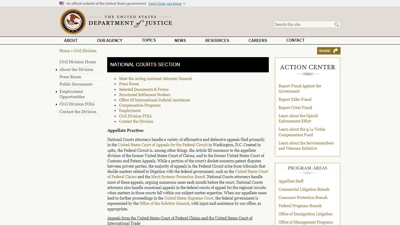 National Courts Section - United States Department of Justice